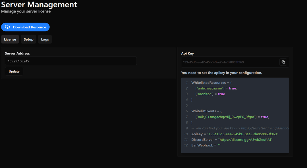 Dashboard Screenshot